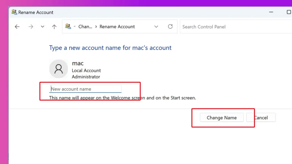 windows 11 change name confirmation