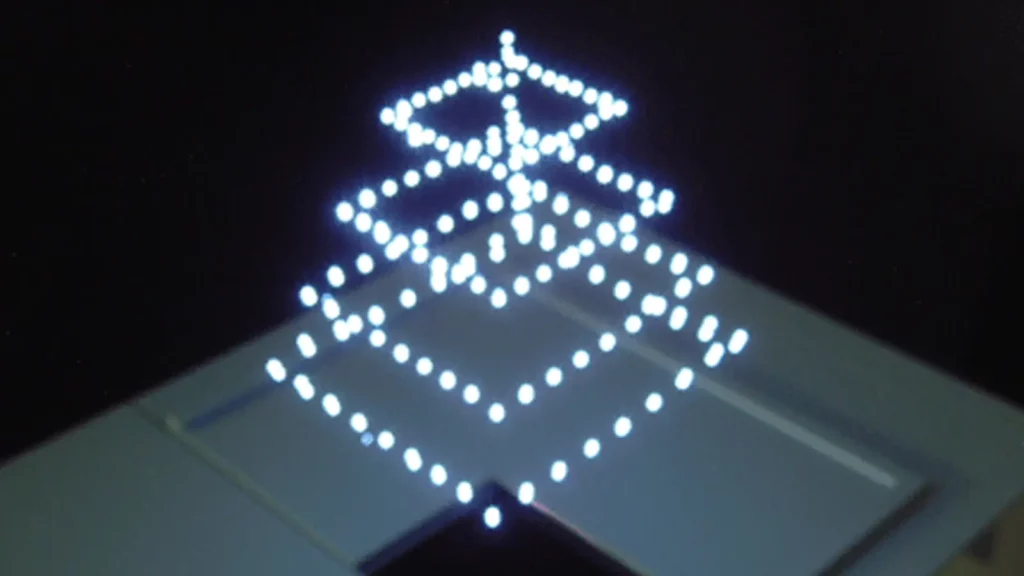 Laser pyramid made from dots