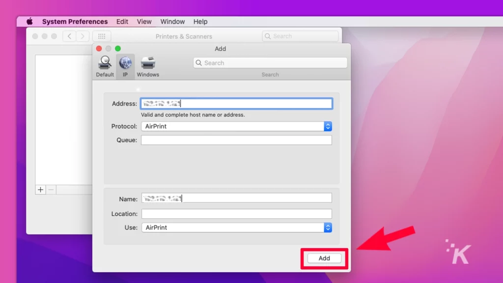 how to add a printer to your mac ip 5