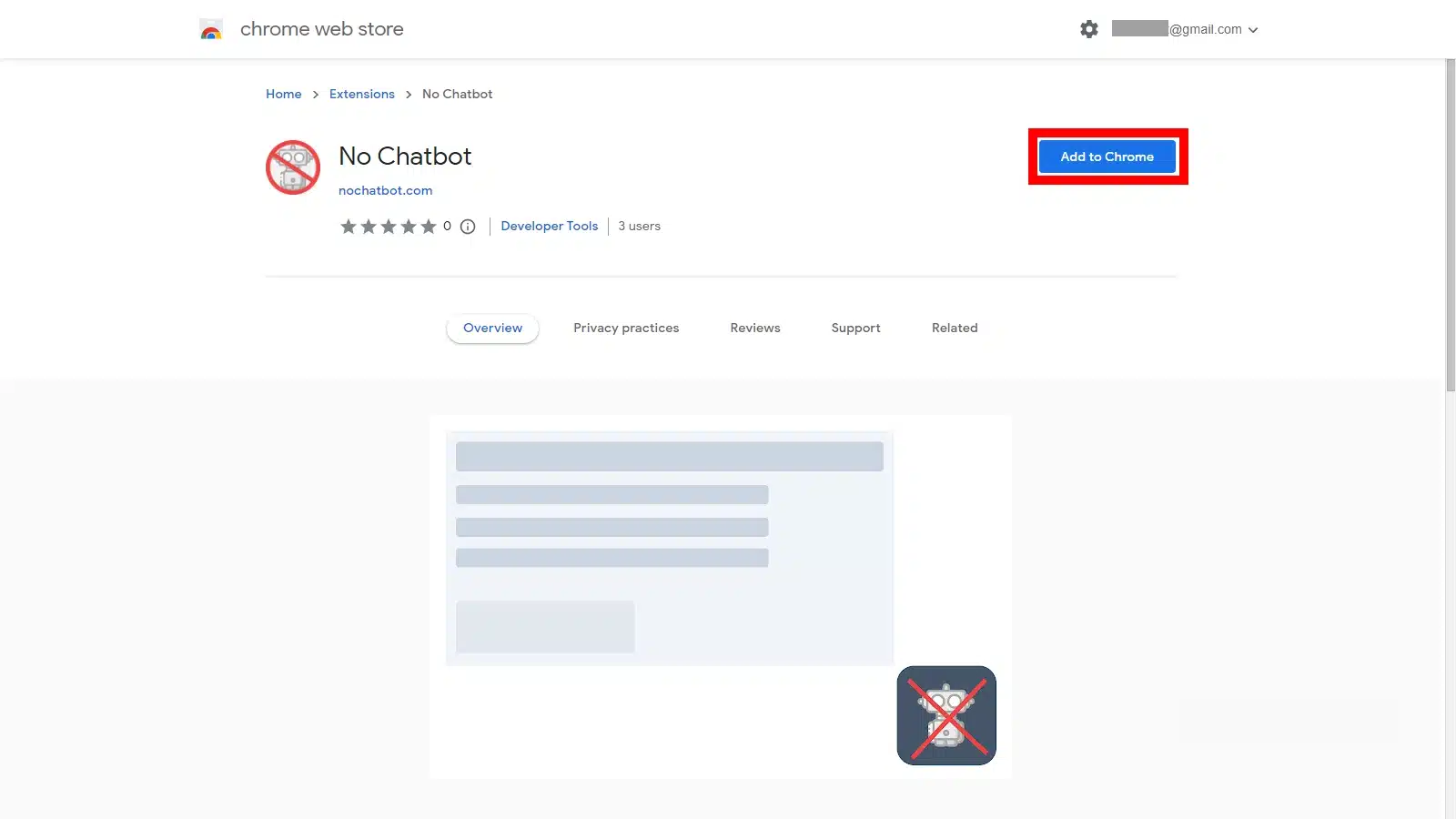 no chatbot extension