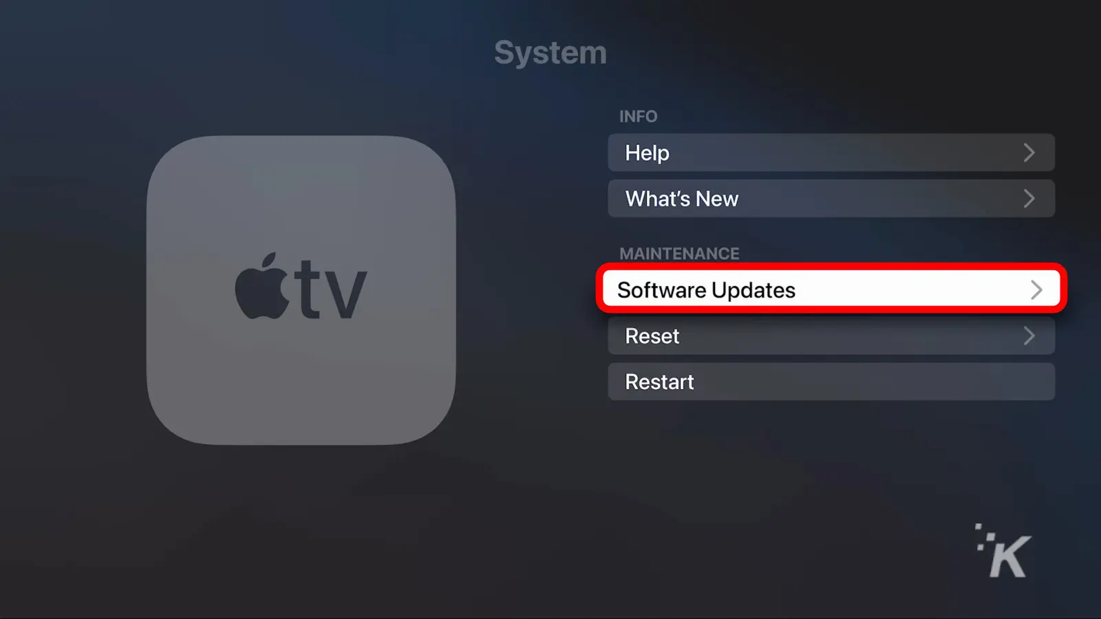 to update Apple TV