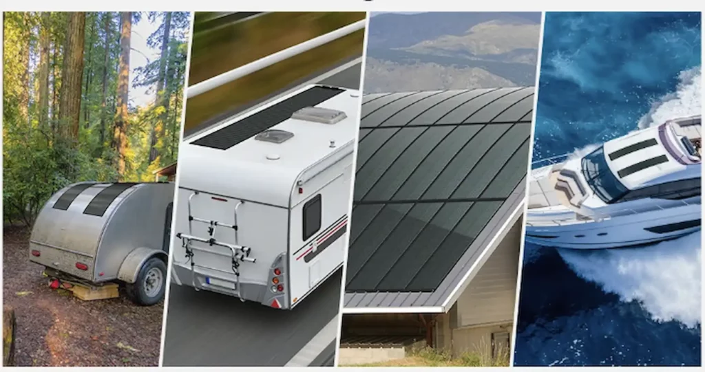 bouge rv solar panels on a rv, boat, and trailer