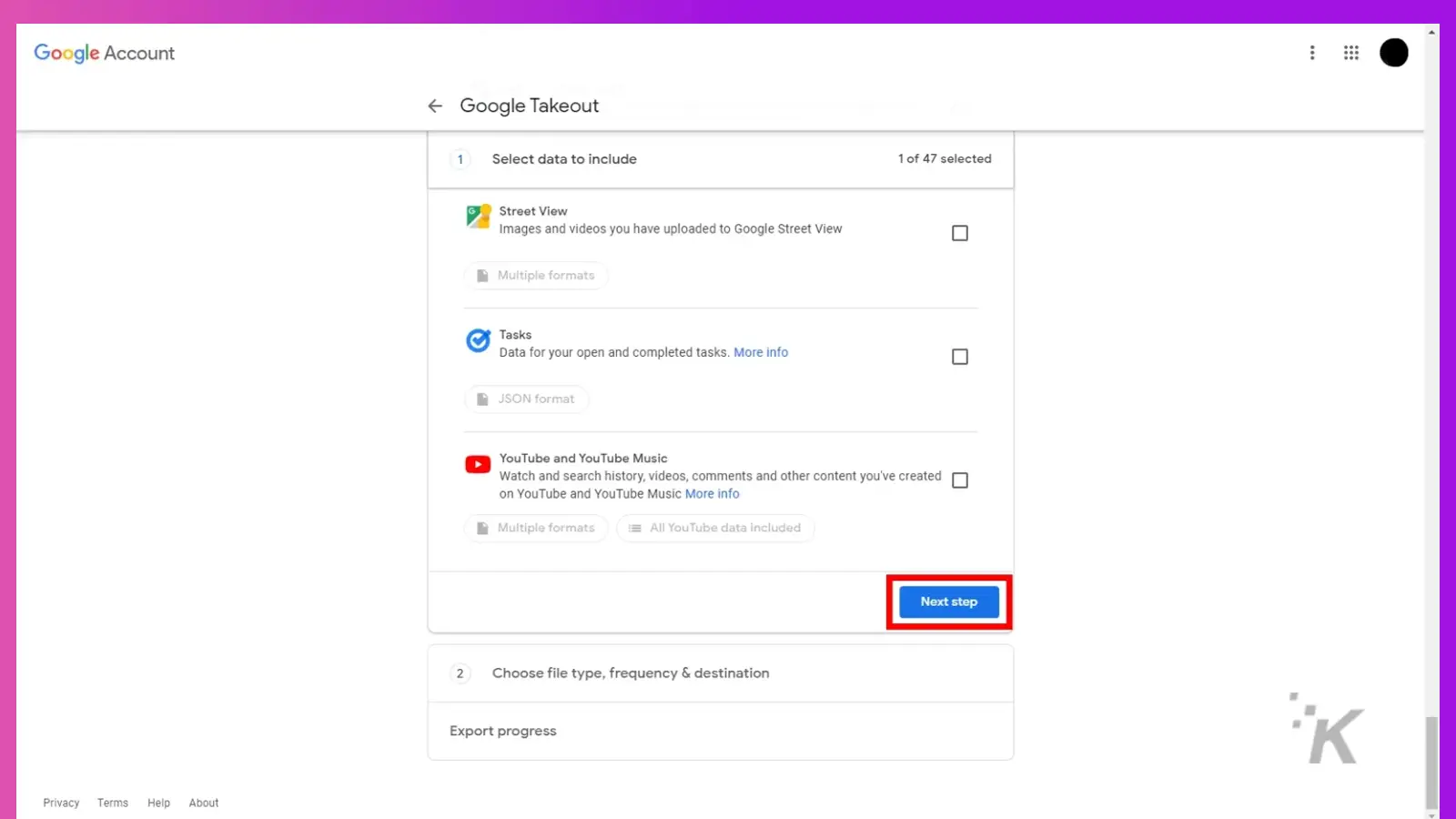 google save screen