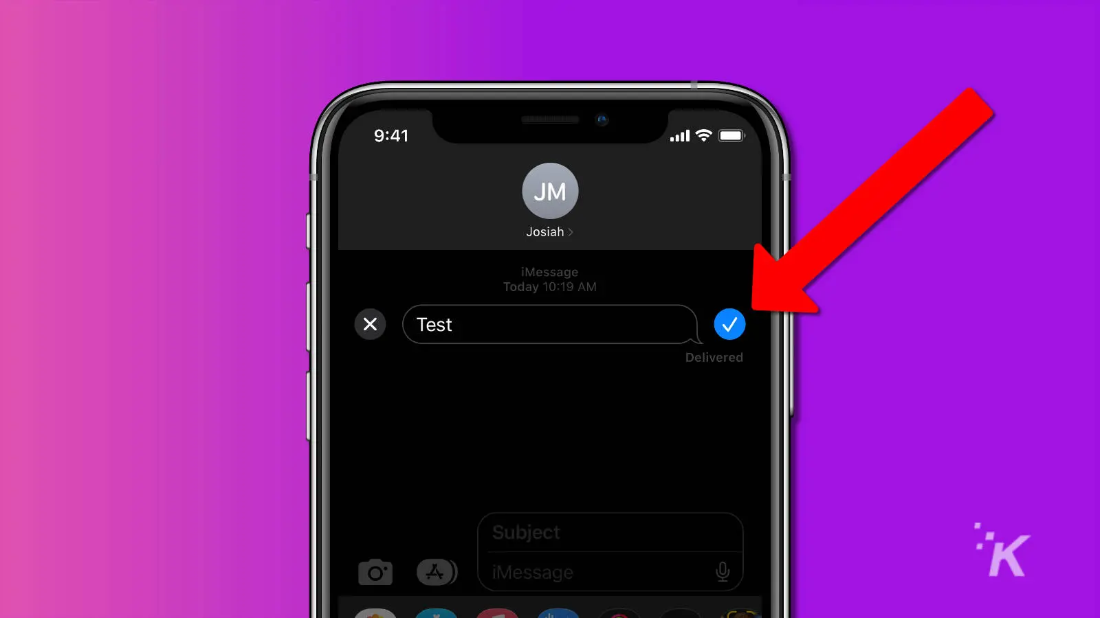 screenshot of editing an imessage in ios 16