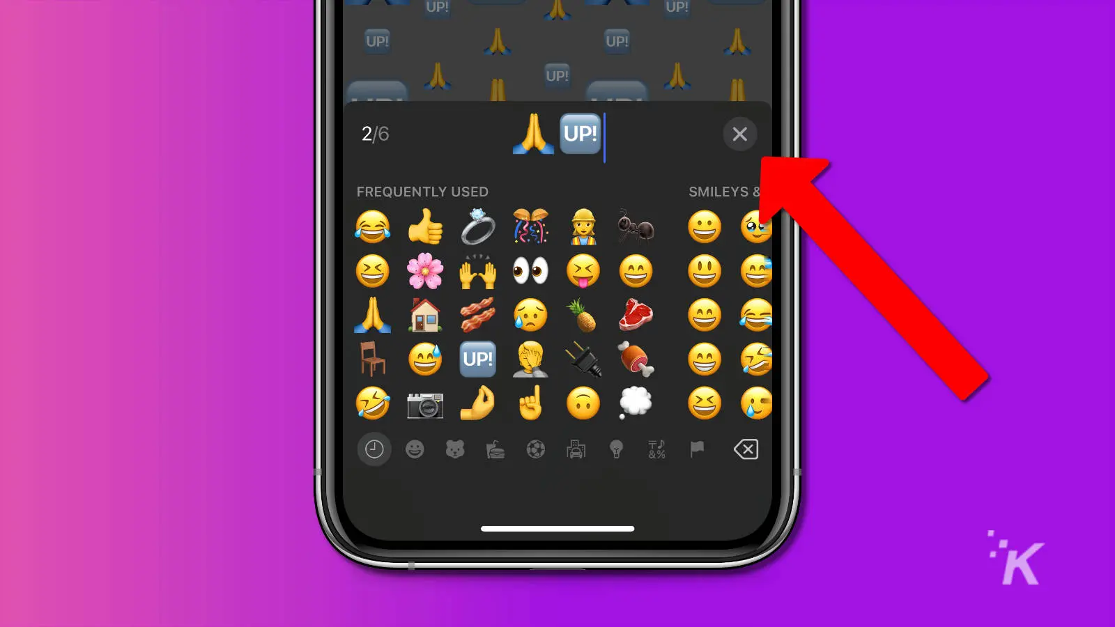 screenshot of emoji picker in ios 16