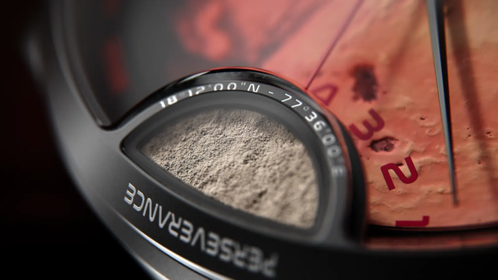closeup of the interstellar red mars dust watch