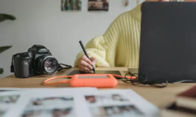 photography editing on laptop