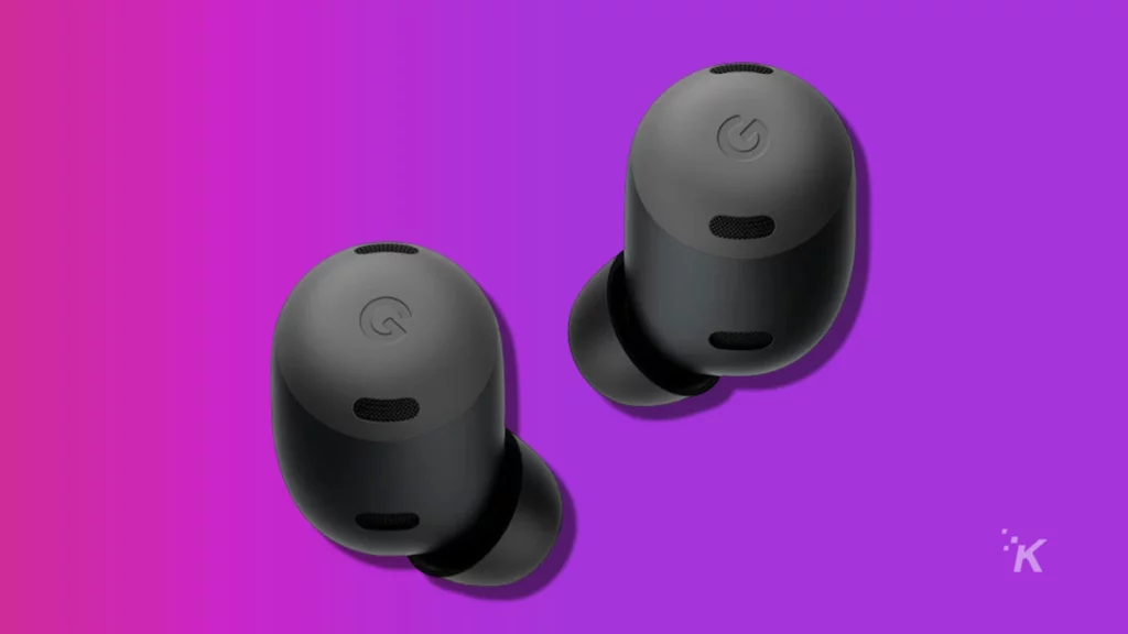 pixel buds pro on a purple background