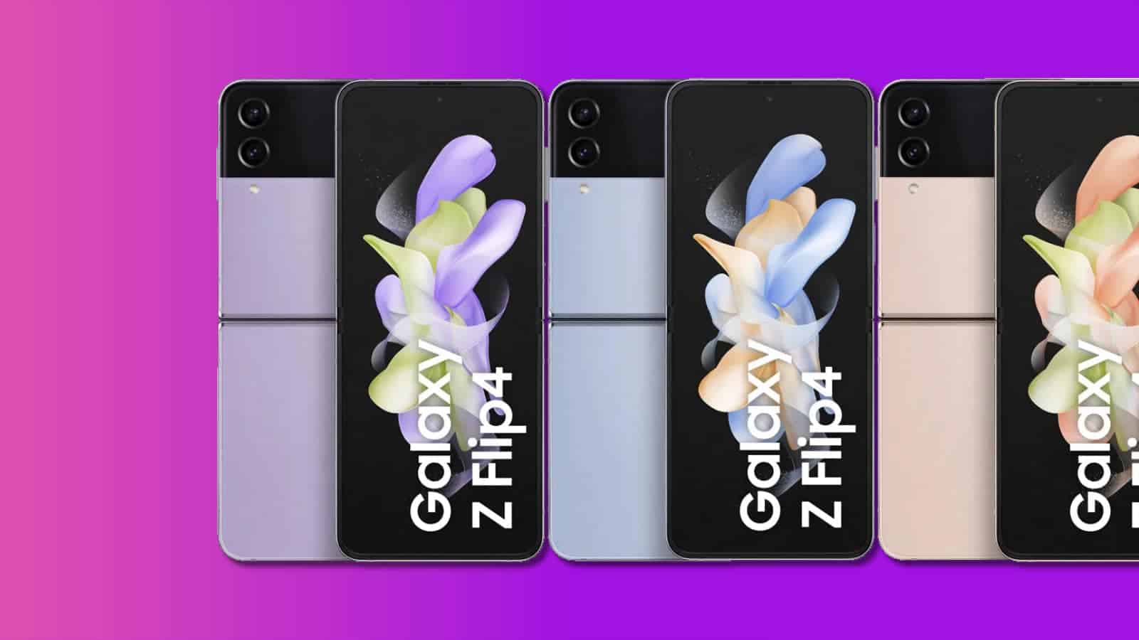 leaked marketing renders of samsung galaxy z flip 4 smartphone