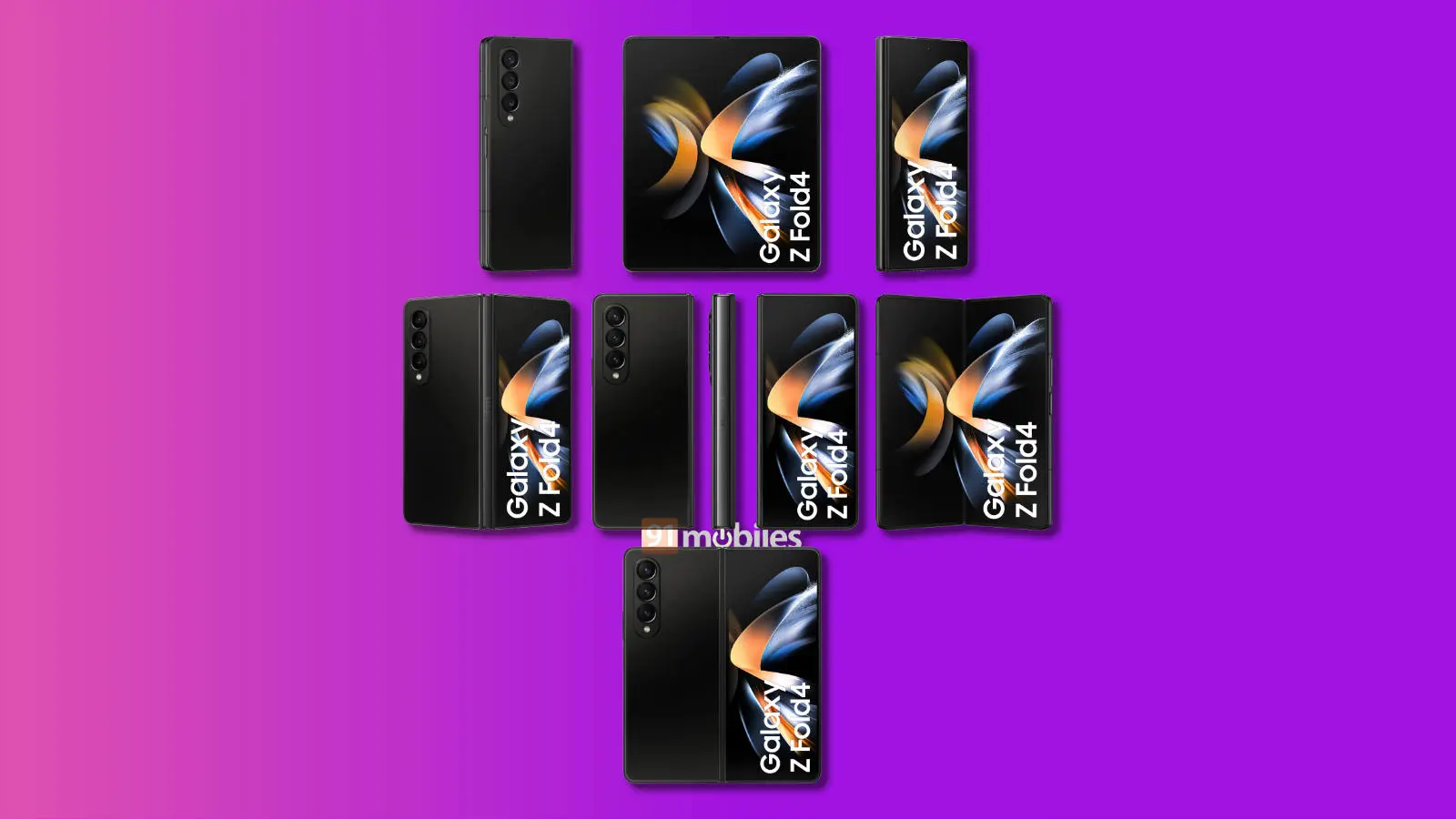 leaked renders of the samsung galaxy z fold 4 smartphone