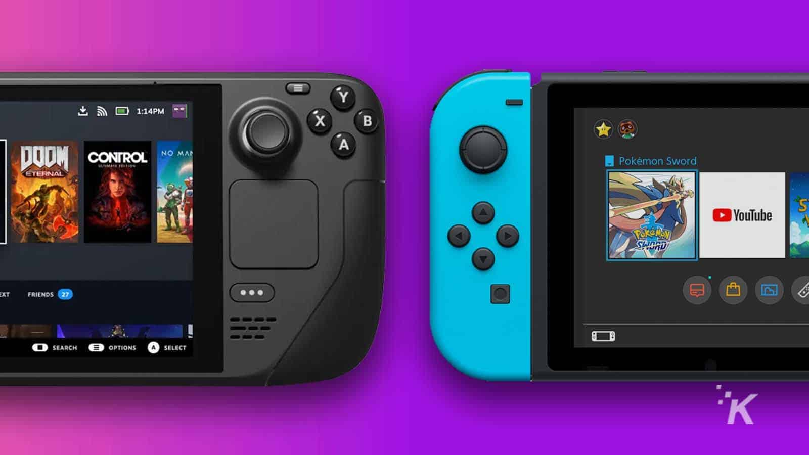 steam deck and nintendo switch consoles