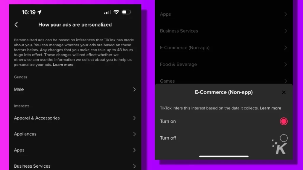 tiktok personalized ads settings