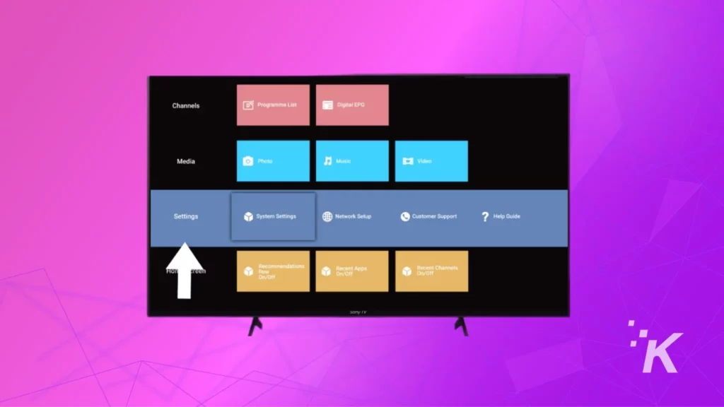 sony smart tv screen