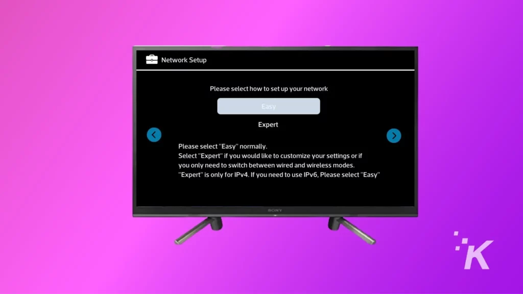 Sony tv easy mode screen