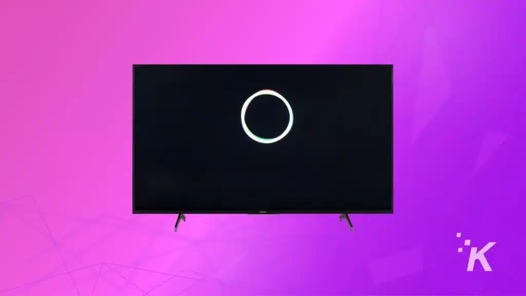 sony smart tv on purple background