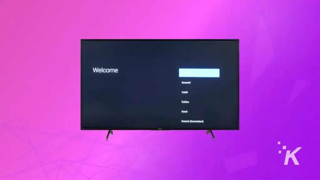 sony tv welcome screen image