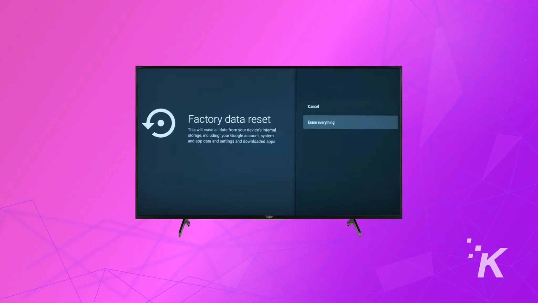 Factory reset Tesla TV 