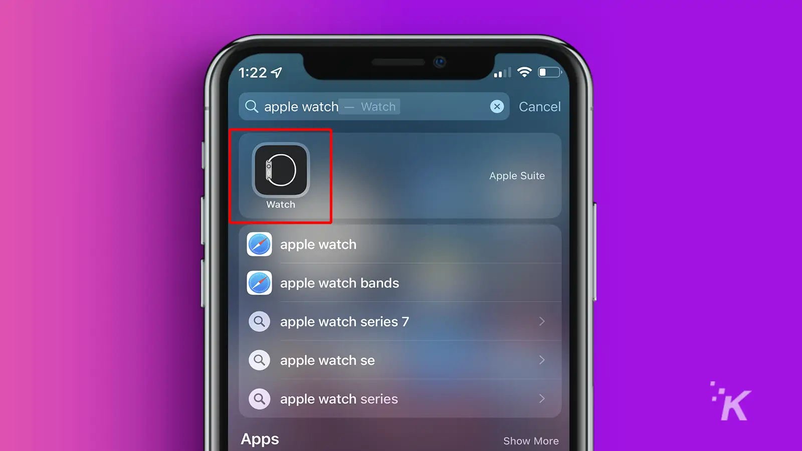 apple watch app icon on iphone