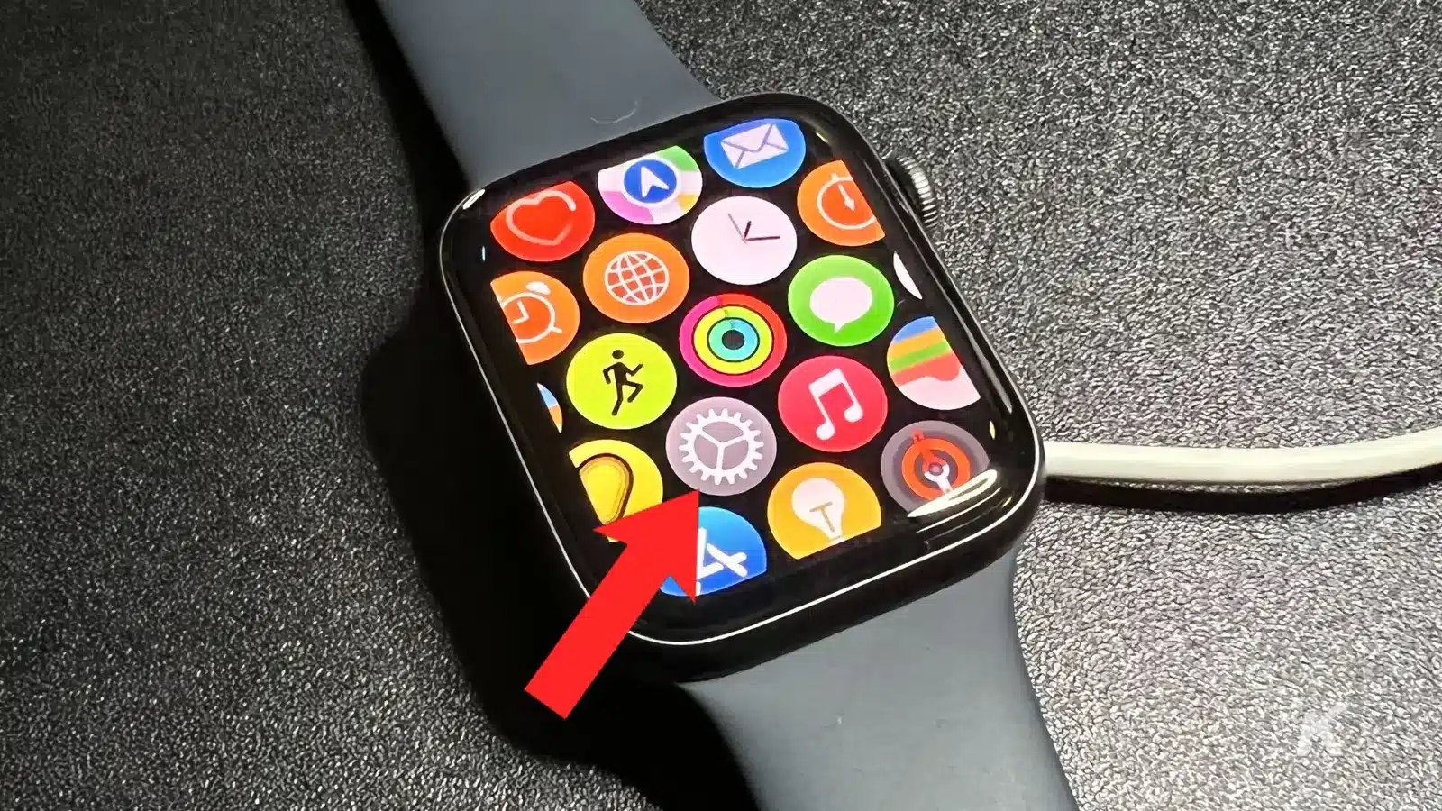 apple watch face on charger