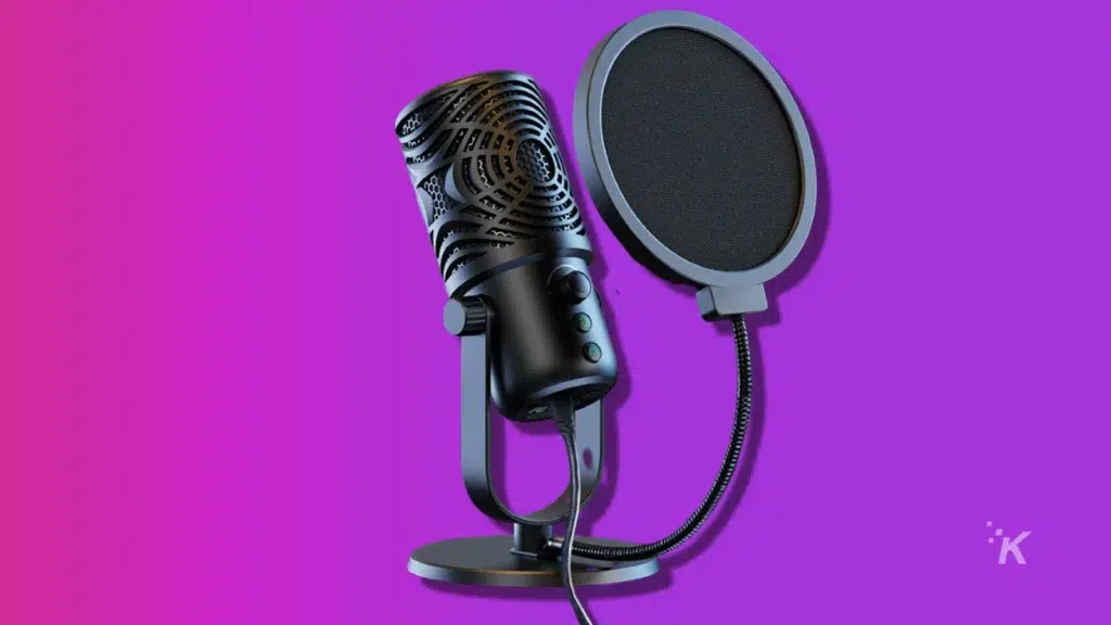 Fm1 microphone on purple background