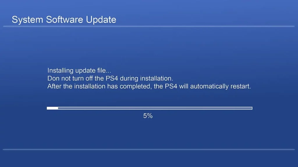 ps4 blue screen for updates