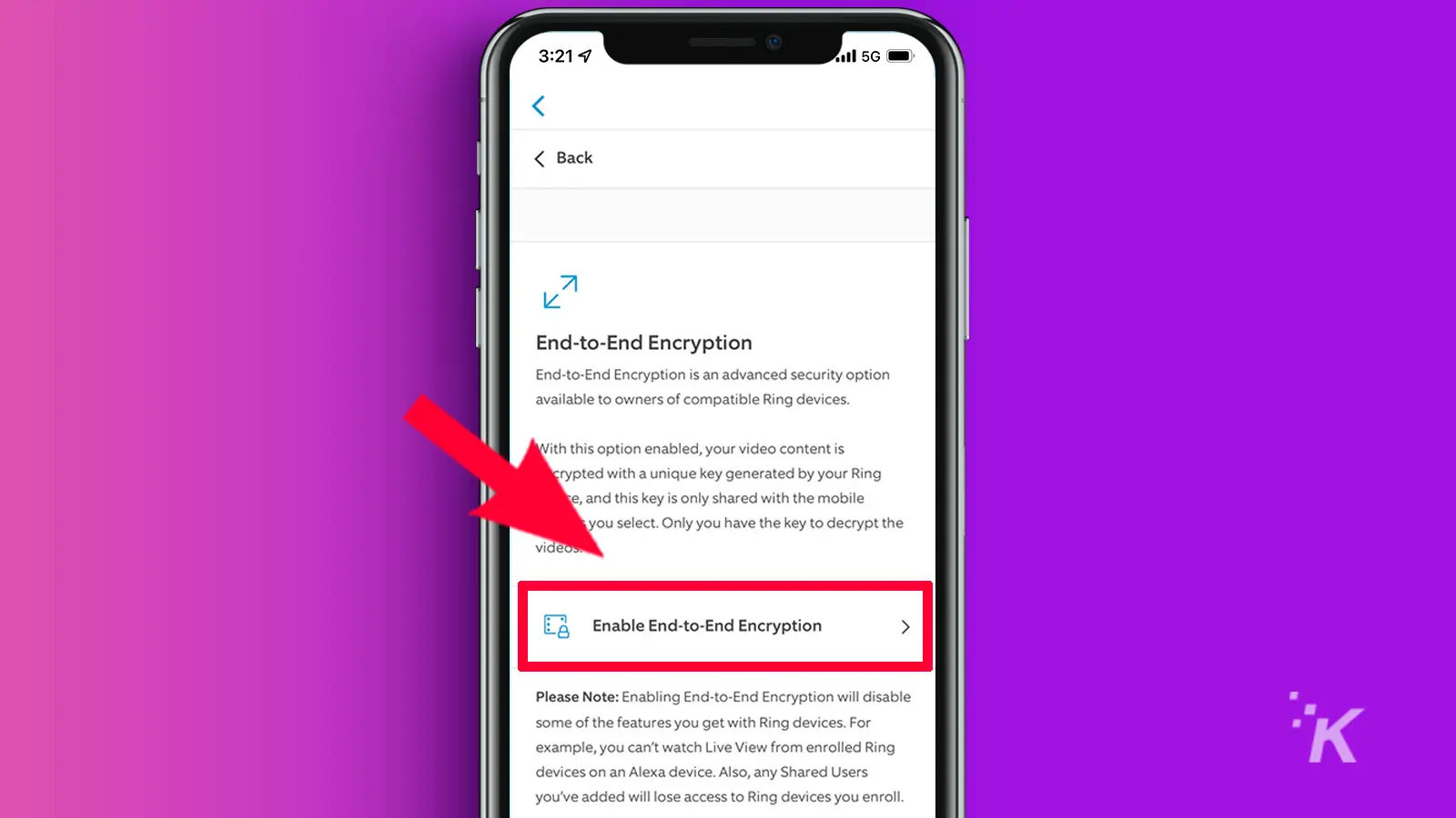 How to enable endtoend encryption on Ring cameras