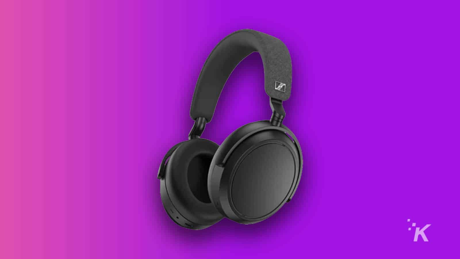 Sennheiser headphones on purple background