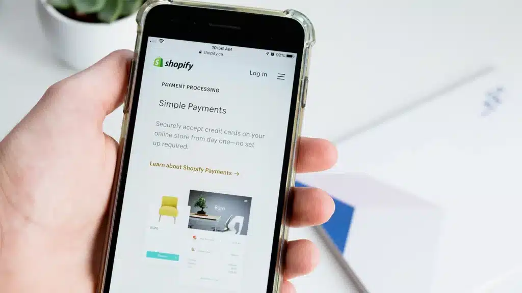 Shopify on mobile phone