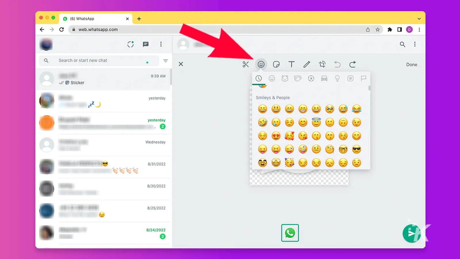 how to add stickers on whatsapp web