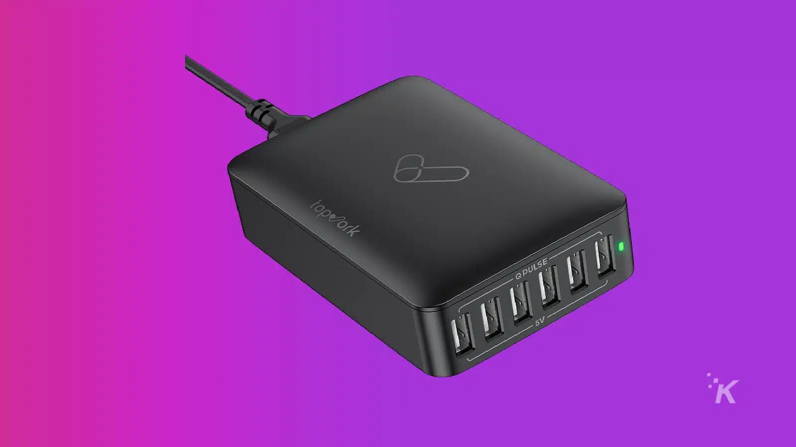 Usb hub charger on a purple background