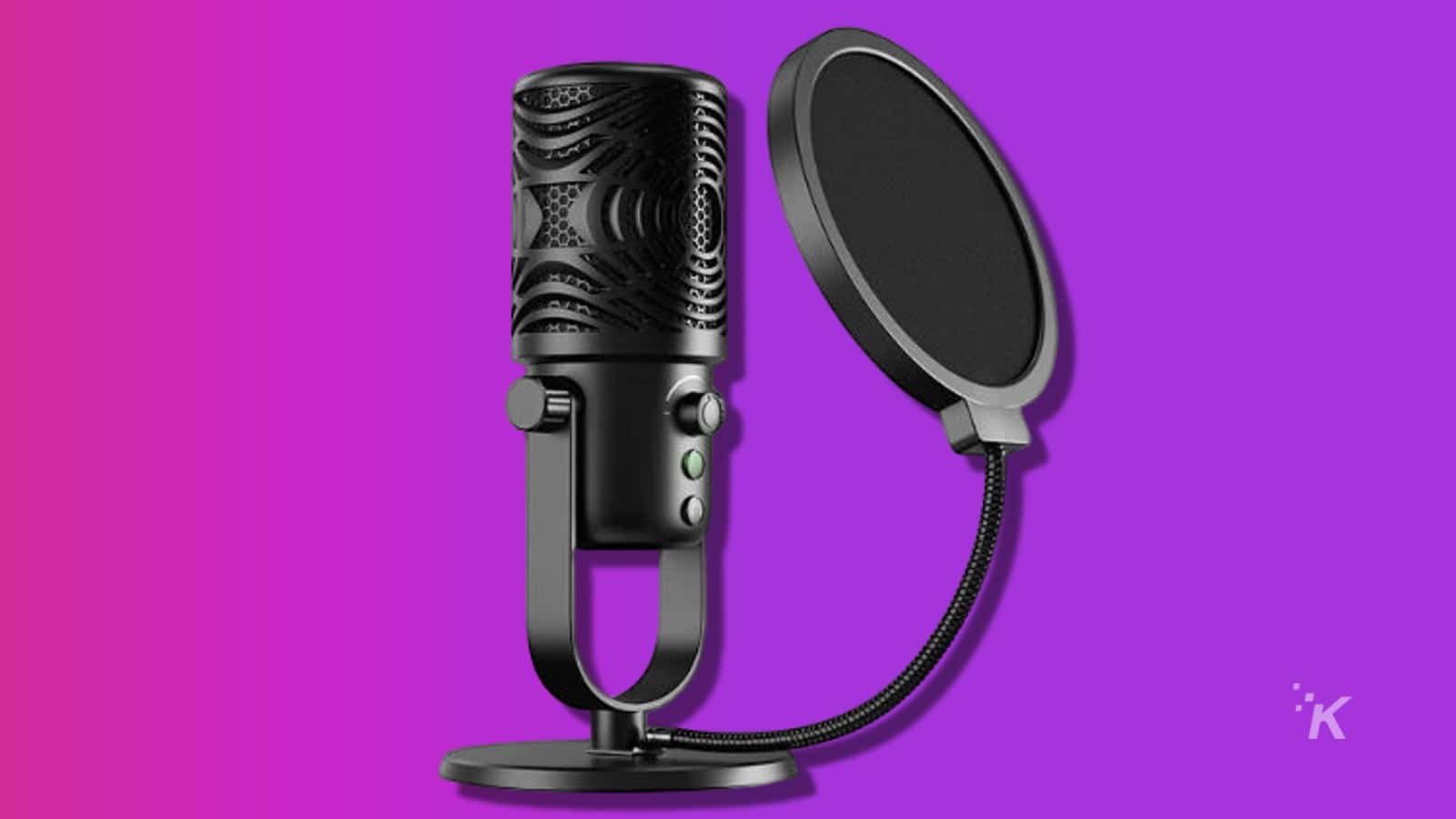 Usb microphone on a purple background