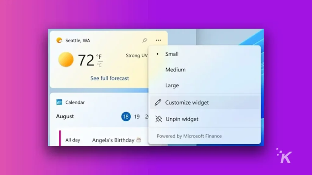 windows 11 widget screen