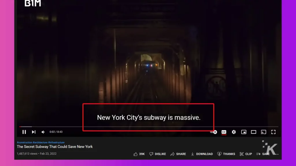 youtube closed captions example