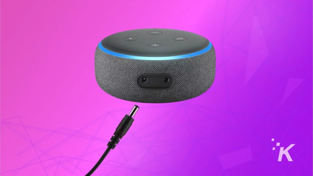 The alexa device and power cord image