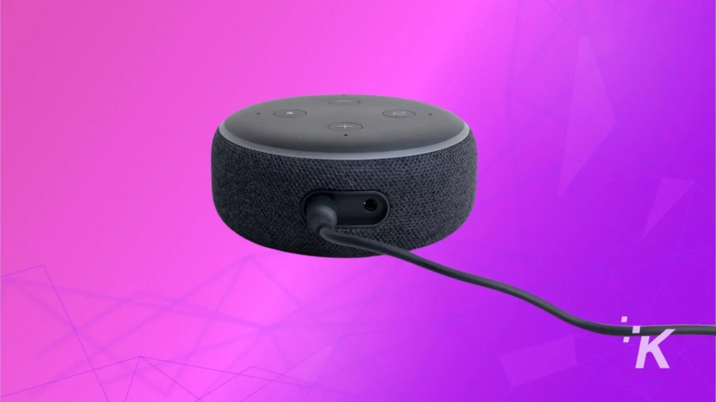 Dot device on purple background