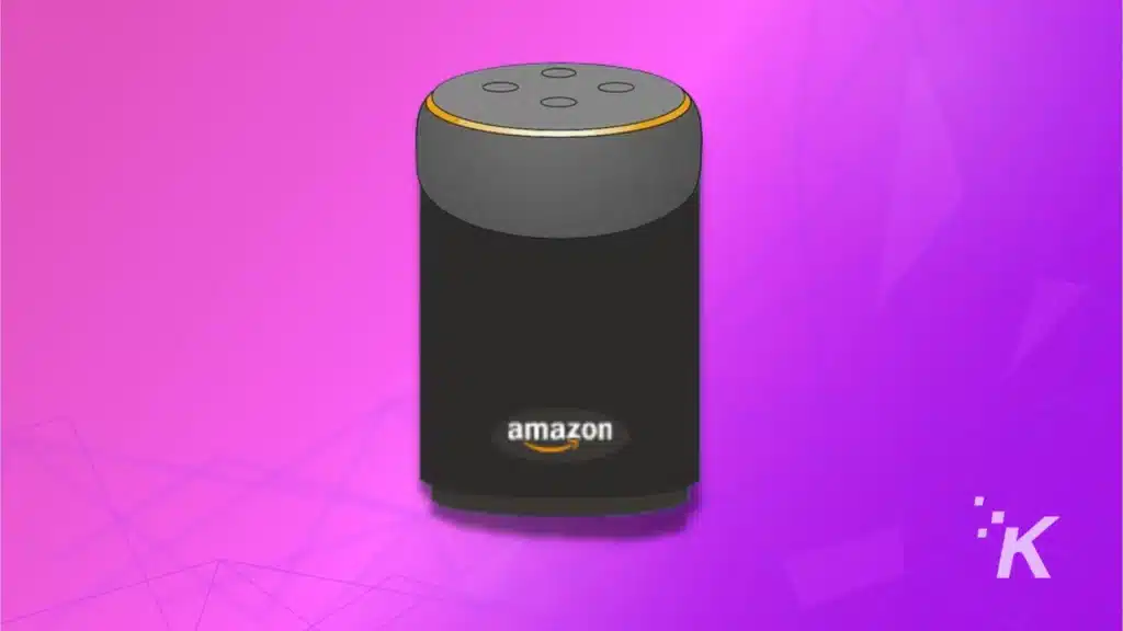 alexa device on purple background