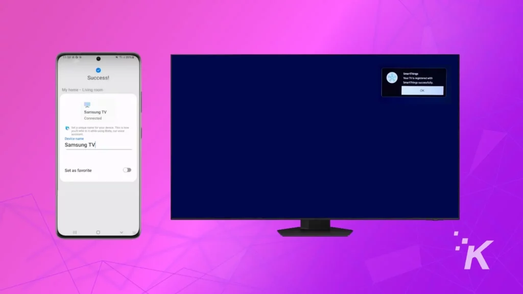 App paired with your samsung tv