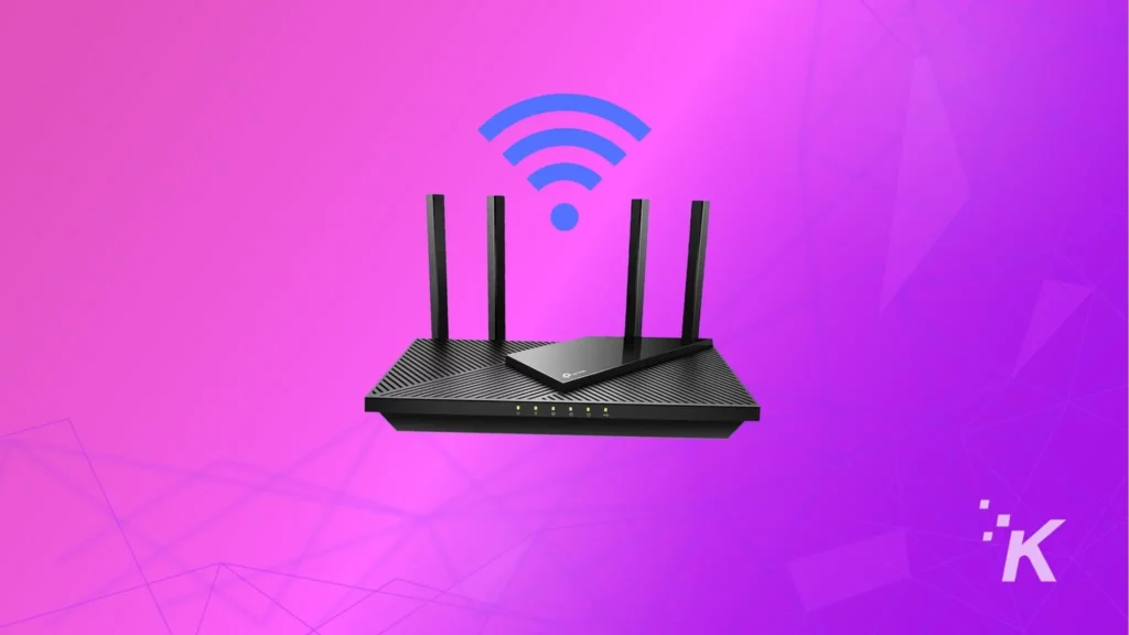 Wifi router image on purple background