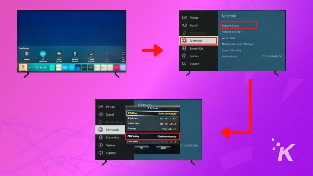 Dns settings instructions on samsung tv