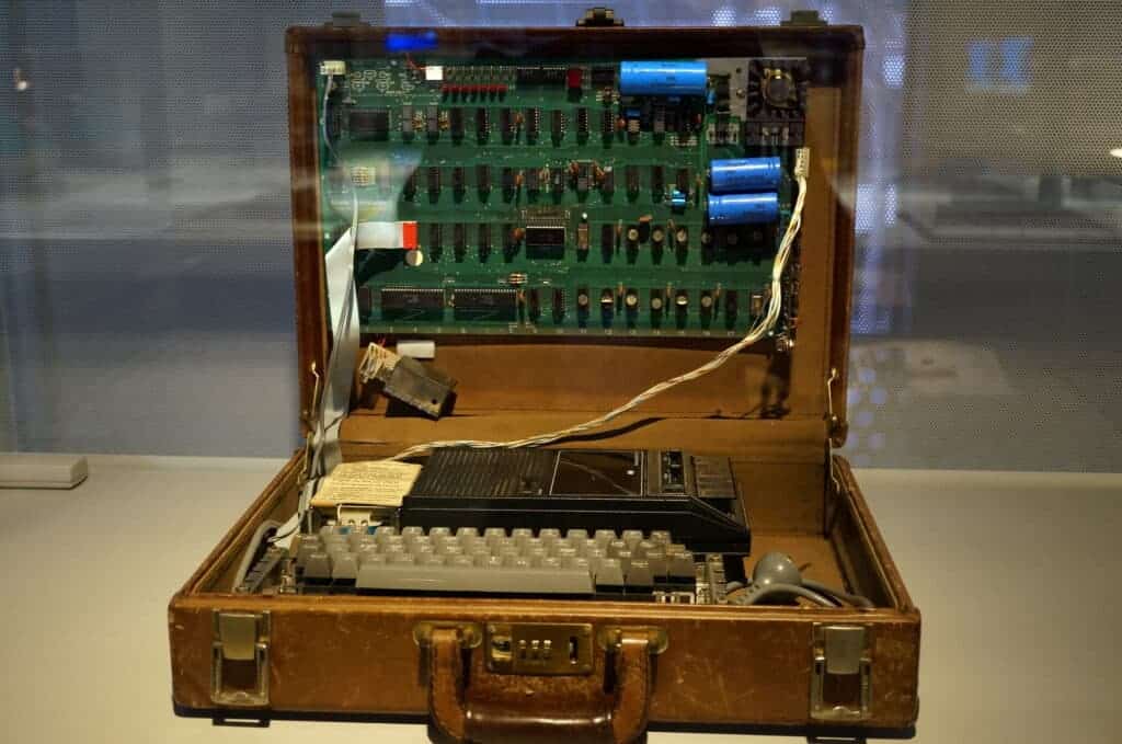 Original 1976 apple 1 computer in a briefcase