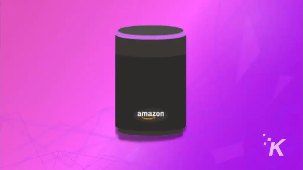 alexa device on purple background