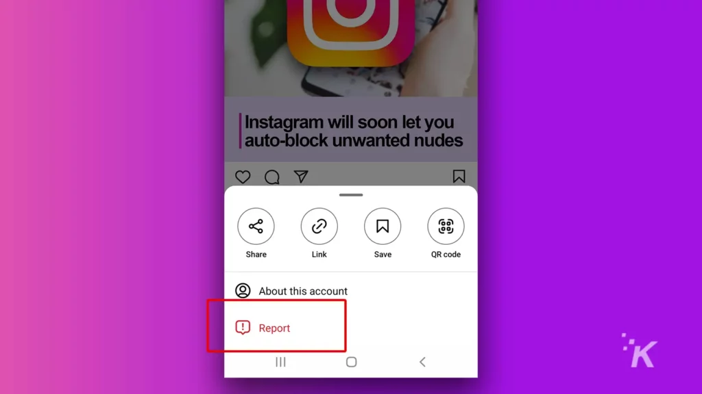 instagram report post feature