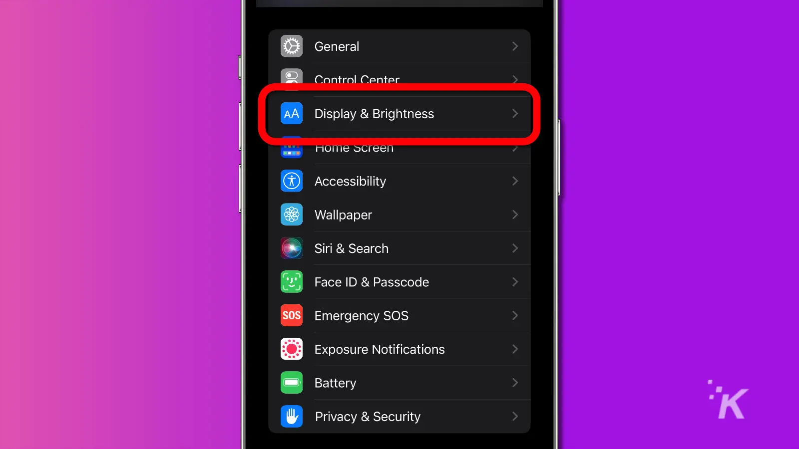 ios display settings