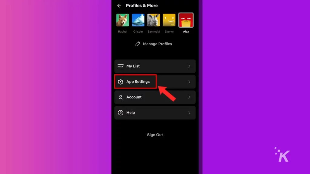 netflix mobile app settings