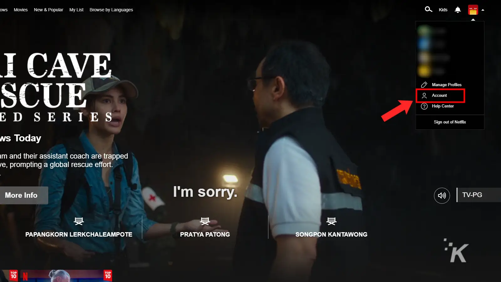 netflix web account button