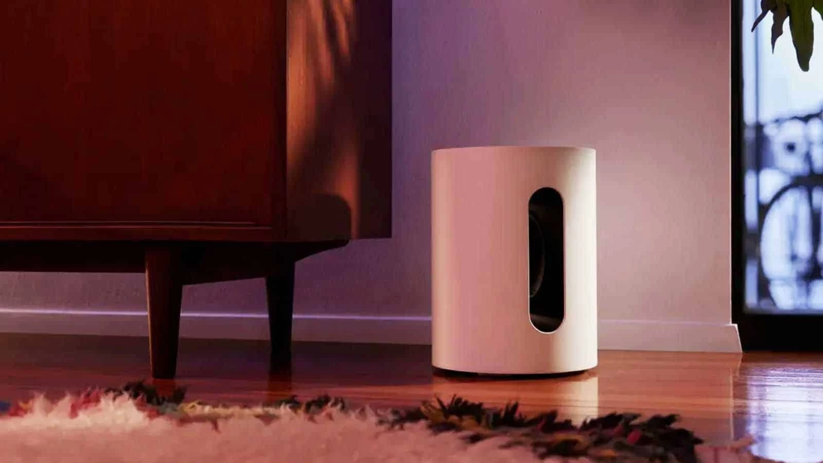 sonos sub mini on floor