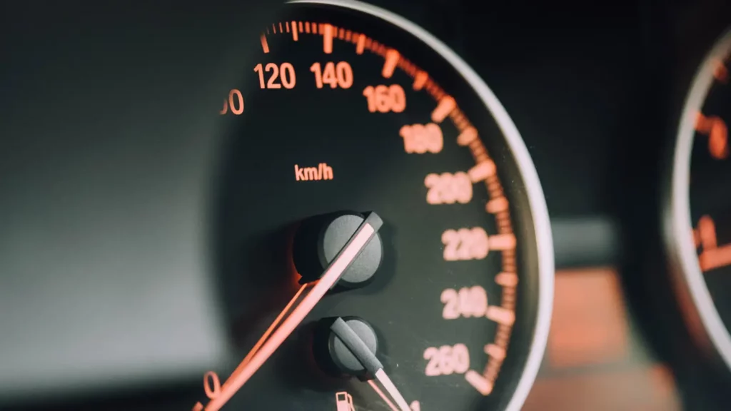 Speedometer on car