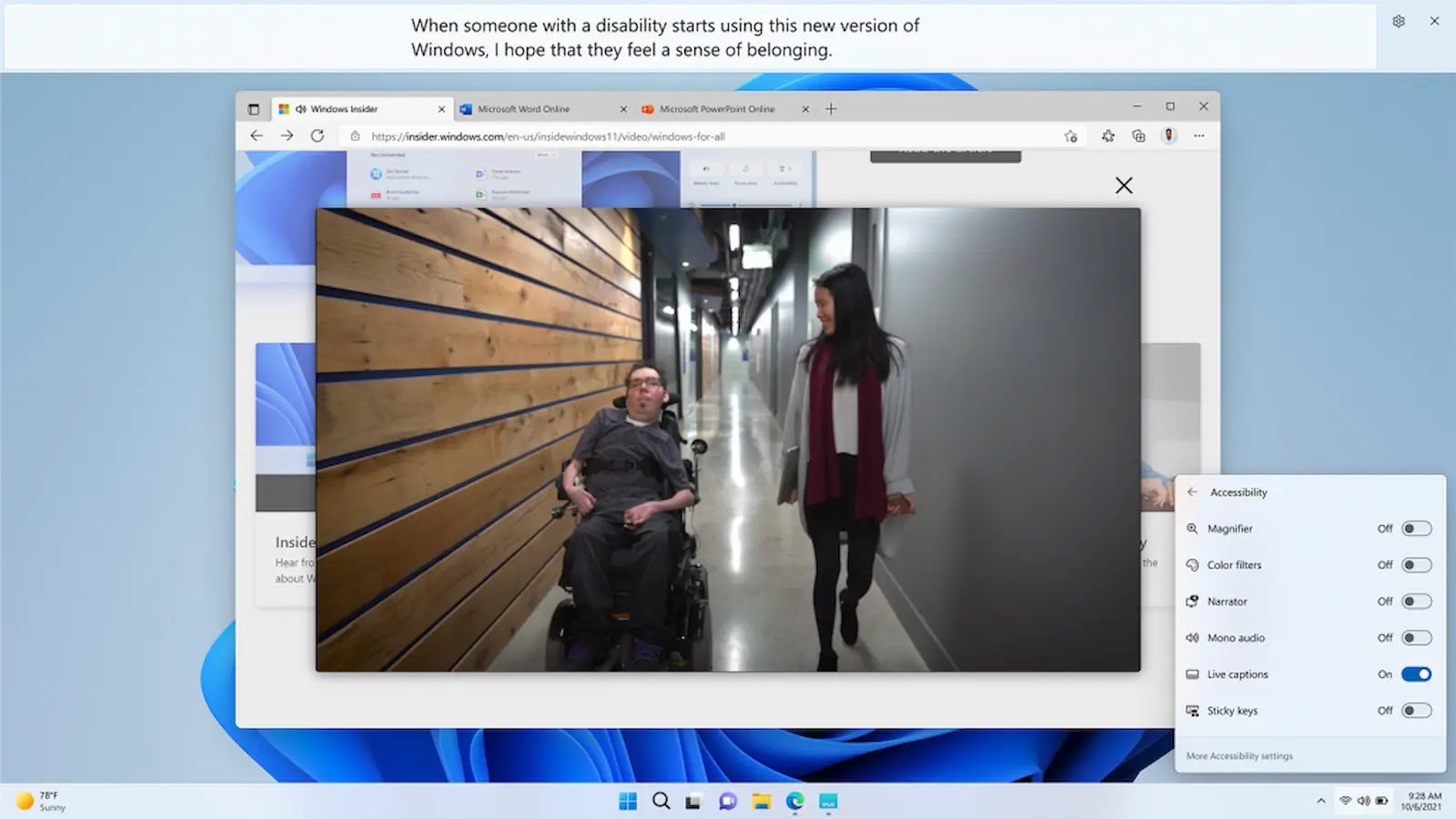 screenshot of windows 11 captioning