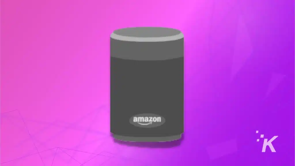 Amazon Alexa Device still image on purple background