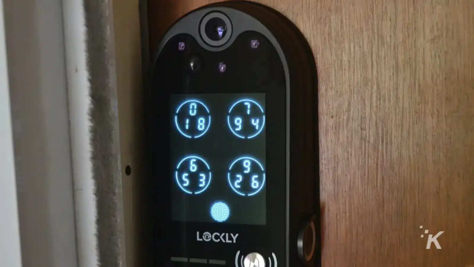 Lockly Vision Elite door lock closeup showing Pin Genie